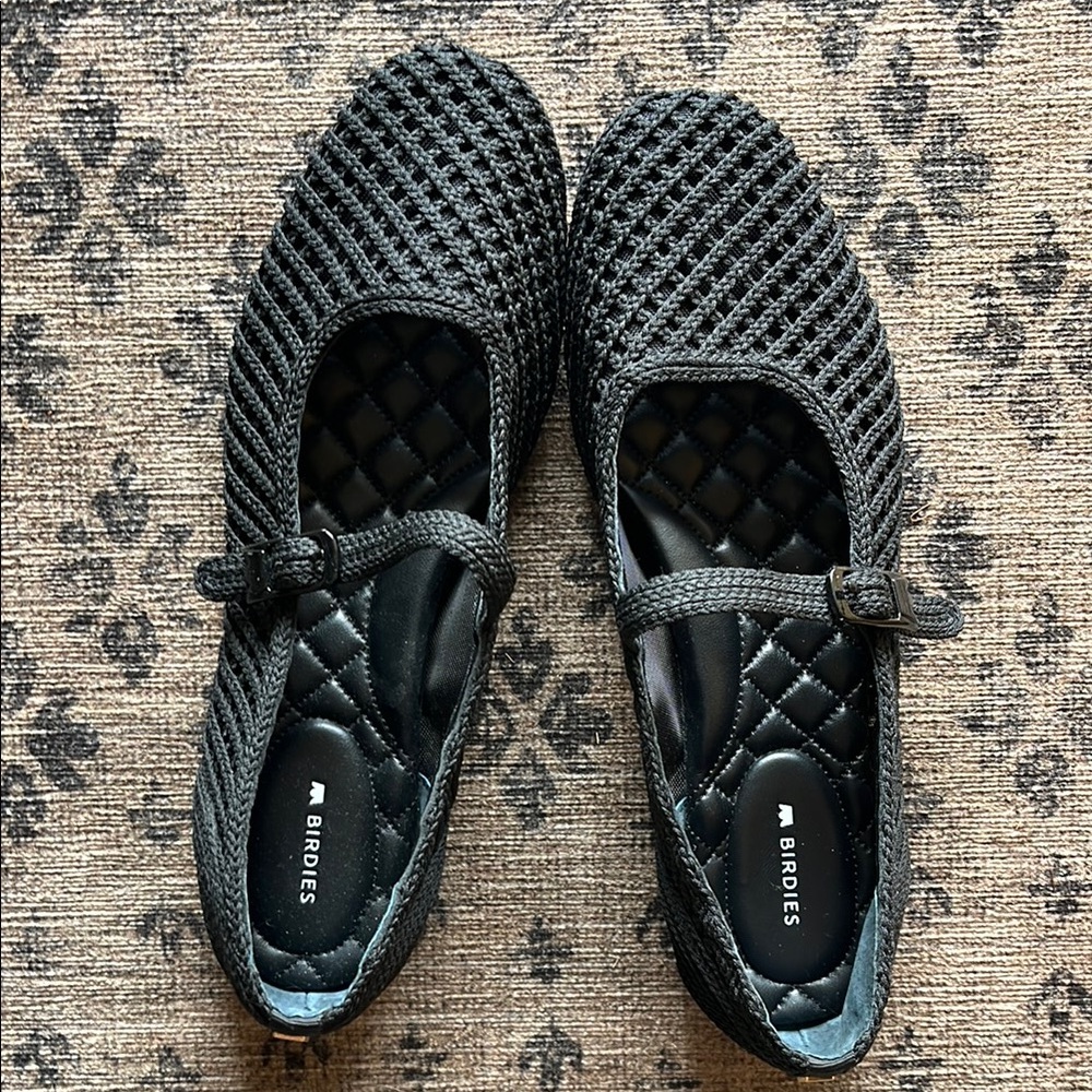 Birdies Mesh Woven Mary Jane Ballet Flats